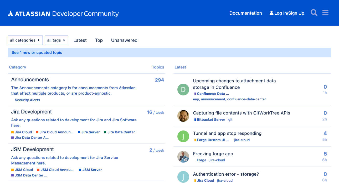 Atlassian Forum Screenshot